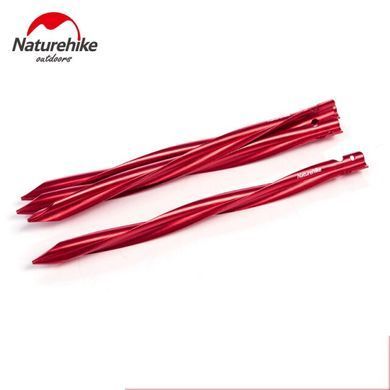 Колышки алюминиевые спиральные Naturehike V-образные 25 см (4 шт.) NH17D024-D red 6927595723340