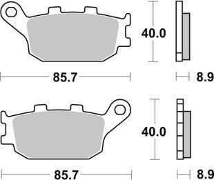 Гальмівні колодки Renthal RC-1 Rear Brake Pads, Sintered BP-501