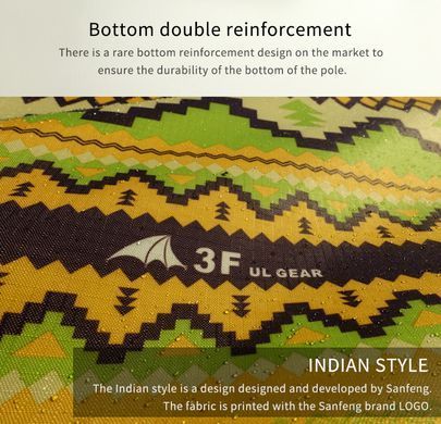 Тент кемпінговий 3F UL GEAR Indian tarp Square 210T polyester 5х4.5 м Indian tent2