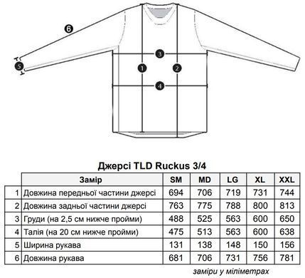 Джерсі TLD Ruckus 3/4 Jersey, [TEAM 81 MARINE], Розмір S 318981002