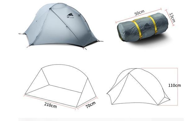 Намет 3F Ul Gear Floating cloud 1 (1-місний) 15D nylon 3 season grey 6970919900736
