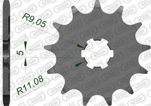 Зірка AFAM 520 Sprocket - Kawasaki, 12z 24201-12