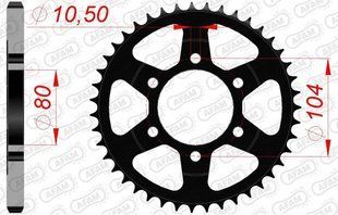 Зірка AFAM 525 Steel Chainwheel - Kawasaki [Black], 43z 16610-43