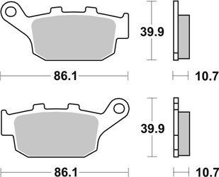 Гальмівні колодки SBS Performance Rear Brake Pads, Sinter 614LS