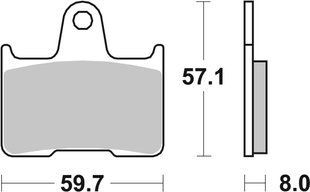 Гальмівні колодки SBS Racing Rear Brake Pads, Carbon Tech 715RQ