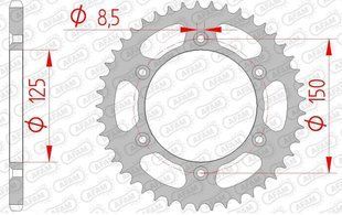 Зірка AFAM 520 Steel Chainwheel - KTM [Silver], 47z 71304-47