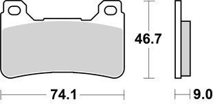 Тормозные колодки SBS Road Racing Front Brake Pads, Dual Carbon 809DC