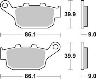 Тормозные колодки SBS Racing Rear Brake Pads, Carbon Tech 881RQ