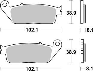 Гальмівні колодки SBS Road Racing Front Brake Pads, Dual Carbon 627DC