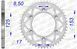 Зірка AFAM 520 Aluminium Chainwheel - Honda [Silver], 43z 11212N-43