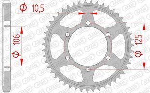 Зірка AFAM Steel Sprocket 525 [Silver], 37z 86605-37