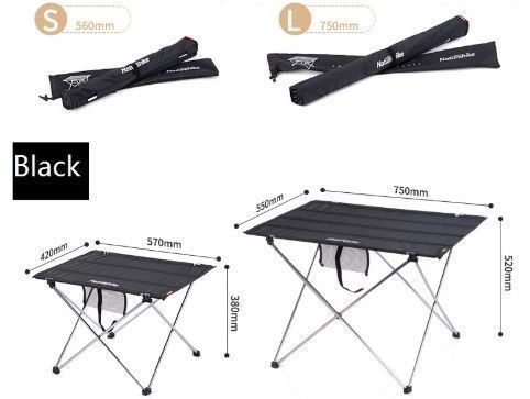 Стол раскладной Naturehike S 570*420*380 мм NH20JJ020 black 6927595763407