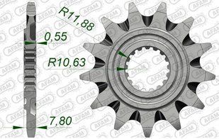 Зірка AFAM Grooved Chainwheel 520 - Honda, 13z 20324+13