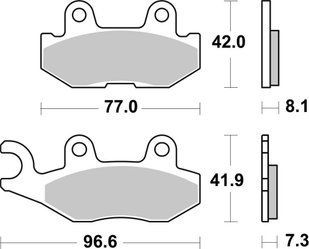 Гальмівні колодки SBS Sport Brake Pads, Sinter/Carbon 974SI