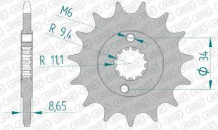 Зірка AFAM Chainwheel 520, 15z 73305-15