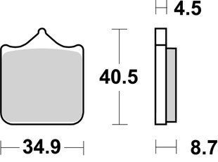 Гальмівні колодки SBS Track Days Front Brake Pads, Sinter 870RST
