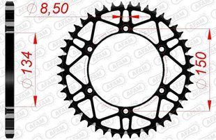 Зірка AFAM Steel-SLK Sprocket 520 - Kawasaki [Black], 49z 16206SLK+49