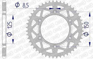 Зірка AFAM Aluminium Sprocket 520 - KTM [Silver], 49z 72304N-49