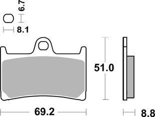 Тормозные колодки SBS Performance Front Brake Pads, EVO Sinter 634HS