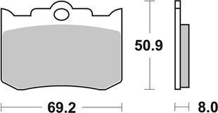 Тормозные колодки SBS Perfomance Machine Front Brake Pads, Sinter 678H.HS
